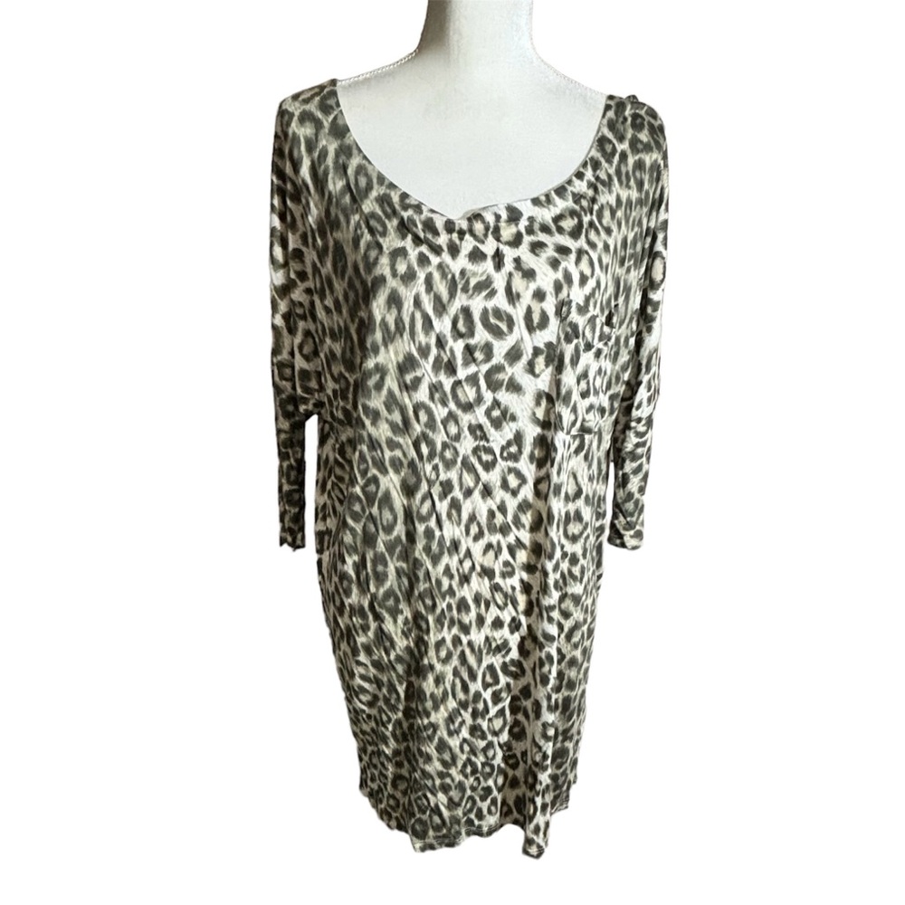 Joie Leopard Animal Print Rayon Tunic Dress Size Medium NWT